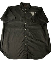 Harley Davidson Shirt Men Size XL Black Short Sleeve Button Up Kansas City - $37.39
