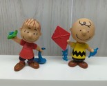 Peanuts Linus toy plane blanket Charlie Brown Kite figures set lot 2 PVC... - $9.89