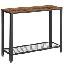 Console Table, 2-Tier Entryway Table With Mesh Shelf, Narrow Sofa Table, Steel F - £79.41 GBP