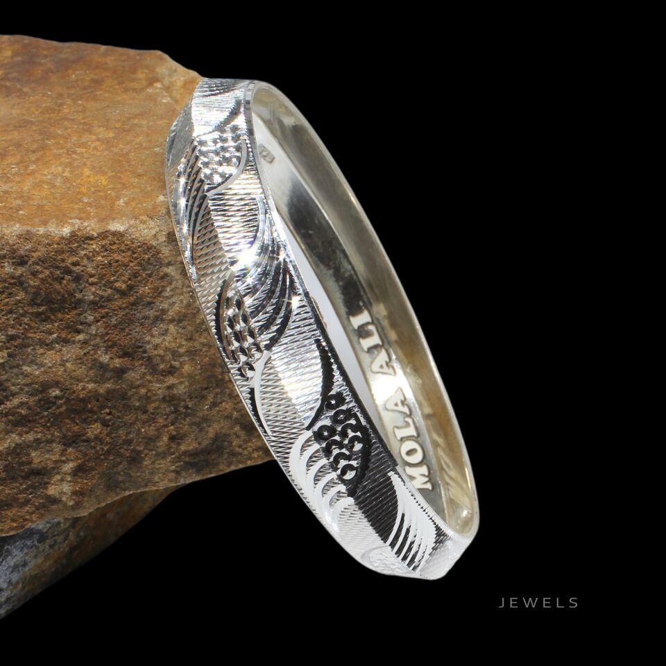 Indian Real Sterling Silver Mola Ali Men's  Bangle Bracelet