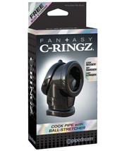 Fantasy C-ringz Cock Pipe W/ball Stretcher Black - $20.00