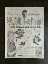 Vintage 1962 Johnson Fishing Spinning Reels Bob Richards Wheaties Full Page Ad - $6.64