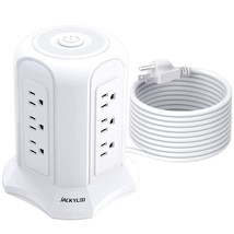 10 Ft Power Strip Tower Surge Protector, 12 Wide Spaced Outlets Heavy Duty Exten - £26.73 GBP