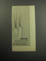 1957 Georg Jensen Ad - Obelisk Stainless Flatware by Erik Herlow of Denmark - $18.49
