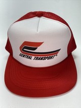 Central Transport Snapback Trucker Hat Cap VTG Foam Mesh Red - £38.66 GBP