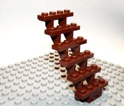 Six Step Stair brown Floor stairway piece Minifigure Custome - £3.17 GBP