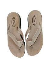 Chaco Size 7.5 Women’s Tan Leather Slip On Slide Flip Flop Sandals - £18.22 GBP