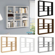 Modern Wooden Wall Mounted Display Shelf Shelving Storage With 10 Compartments - £37.81 GBP+
