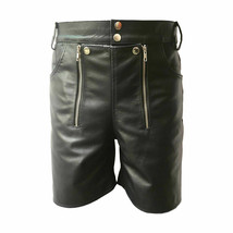 Men&#39;s Lamb Leather Basketball Shorts Real Leather Sports Shorts Double Zip - £70.22 GBP