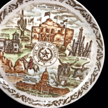 Vtg Texas Collector Plate 10 &quot; Landmarks Lone Star State Alamo Oilfield Souvenir - £23.70 GBP