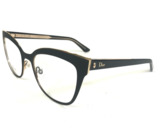 Christian Dior Eyeglasses Frames Montaigne n11 IEB Black Gold Cat Eye 51... - $178.19