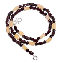 Natural Aventurine Garnet Gemstone Mix Shape Smooth Beads Necklace 17&quot; UB-5782 - £7.86 GBP