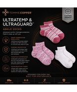 Tommie Copper 3PK UltraTemp Ankle Socks Pink Striped Size M Medium - $36.95