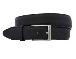 Black Cowboy Belt Western Dress Classic Leather Removable Silver Buckle ... - $29.99