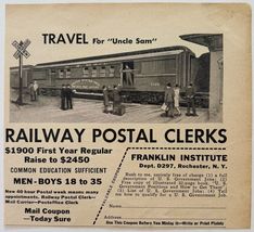 1936 Railway Postal Clerk Advertisement Railroad Employment Trains E90E3 - $371.04 MXN