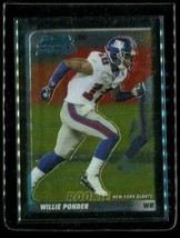 2003 Topps Bowman Chrome Rookie Football Card #209 Willie Ponder New York Giants - £7.66 GBP