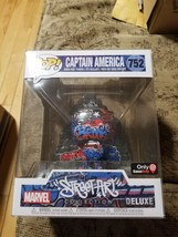 Funko Pop Marvel Street Art Deluxe Captain America #752 Gamestop Exclusi... - £19.54 GBP