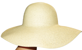 Somaler Wide Brim Straw Sun Hat Adjustable Band, Beach, Travel, Cruise - £10.17 GBP