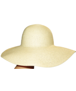 Somaler Wide Brim Straw Sun Hat Adjustable Band, Beach, Travel, Cruise - £9.76 GBP