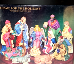 Porcelain Christmas Nativity Set 12 Pc. vintage - $29.99