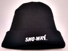 Sno-Way Black Knit Embroidered Winter Hat Beanie Cuffed CAPAMERICA USA - $9.46
