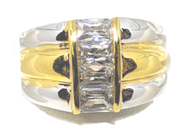 Park Lane Silver and Gold CZ ring - £15.80 GBP