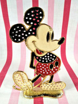 Darling Vintage Mickey Mouse Colorful Enamel &amp; Gold Plate Earring Holder Stand  - £7.86 GBP
