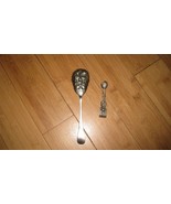 Vintage Sheffield England Spoon Silverplate and Sugar Cube Tong. - $27.72