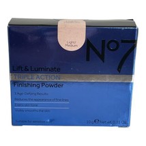 No7 Lift &amp; Luminate Finishing Powder Light/Medium Triple Action Age Defy... - $42.75