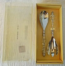 Set of Two Maison Midi Stainless Steel and Clear Beaded Salad Servers  - £47.47 GBP