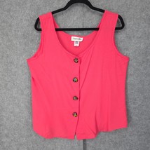 Vintage Hunters Glen Sleeveless Top Large Pink Unique Multicolor Buttons READ - $12.19