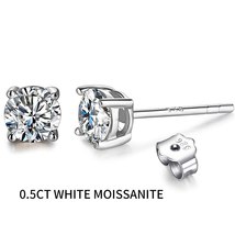 2 Carat 8.0D Color Moissanite Stud Earrings For Women Top Quality 100% 925 Sterl - £140.61 GBP