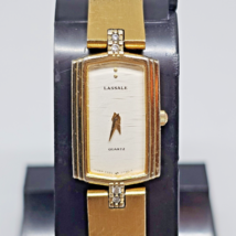 Vintage LASSALE 4 Diamonds Quartz Watch Wristwatch Gold Plated 8420-6979 - £119.58 GBP
