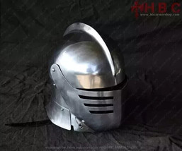 Hand-Forged Heath Ledger Replica Knight Helmet - A Knight&#39;s Tale Movie Helmet - £139.69 GBP