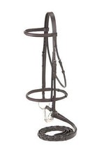 English Saddle Horse Raised Black Leather Bridle Headstall w/ Laced Reins - £23.41 GBP