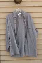 Men&#39;s CALVIN KLEIN 100% Cotton XL Light &amp; Dark Grey striped Shirt - $29.20