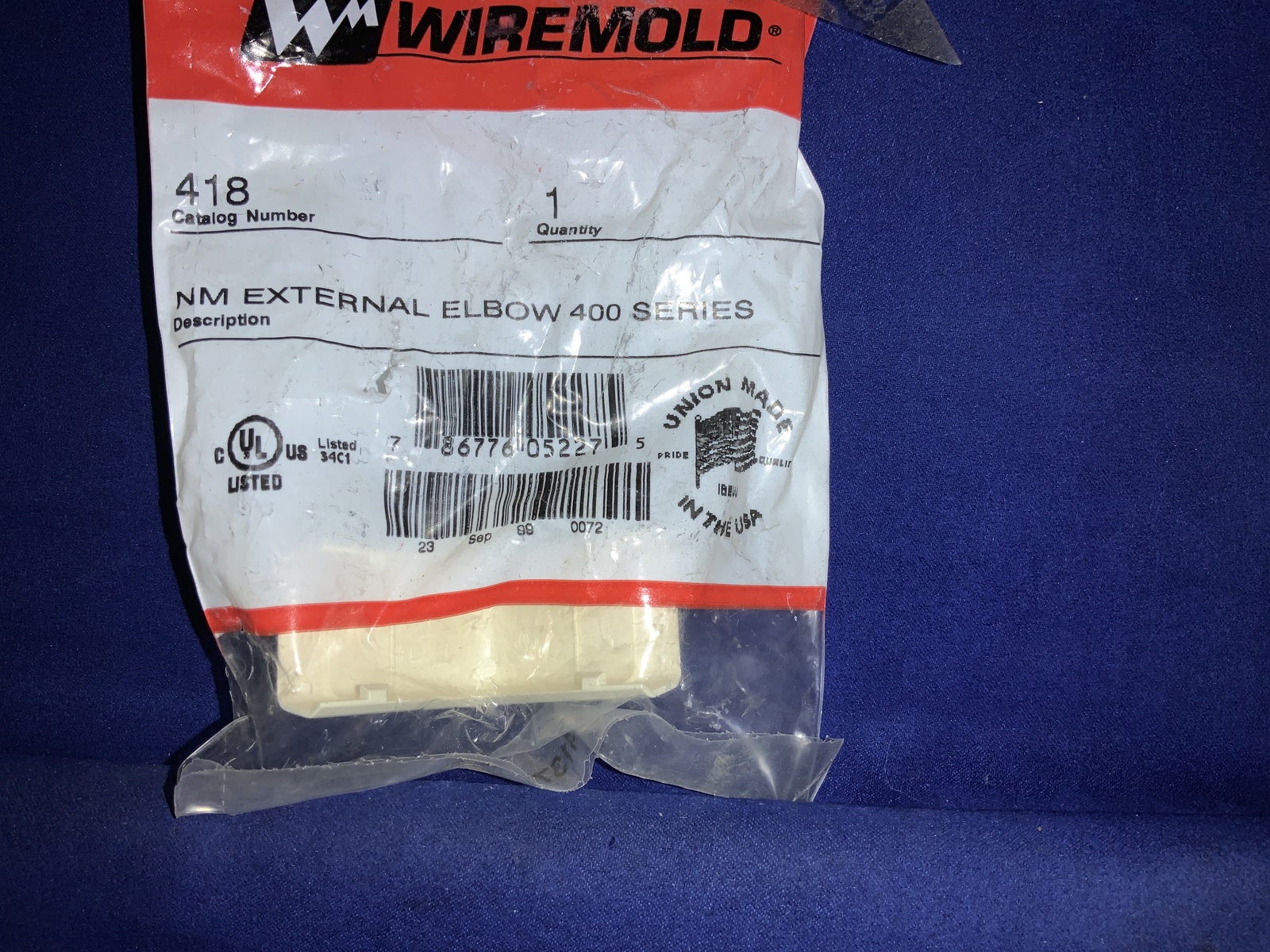Wiremold 418, NM EXTERNAL ELBOW 400 Series, UPC: 786776052275 - $1.59
