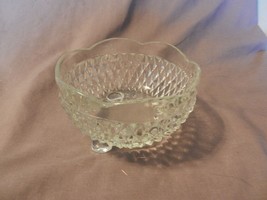 Vintage Glass Footed Candy Dish Diamond Pattern Scalloped Edges (M - £29.56 GBP