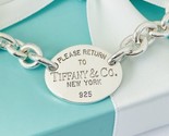 7.75” Please Return To Tiffany Oval Tag Charm Bracelet in Silver - £258.84 GBP