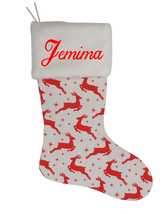 Jemima Custom Christmas Stocking Personalized Burlap Christmas Decoration - $17.99