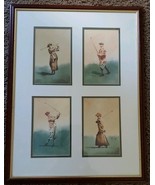 Four (4) Vintage Picture ~ Golf Prints ~ Matted ~ 20 x 26&quot; ~ Wood Frame - €51,35 EUR