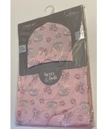 Girls Betty &amp; Bob 2 Pc Swaddle Baby Blanket &amp; Hat Gift Set Swan &amp; Flower... - $284.91 MXN