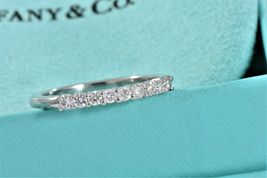 Tiffany &amp; Co. Platinum Embrace .27ct Diamond 2.2mm Shared Wedding Band Ring 7 - £1,841.12 GBP