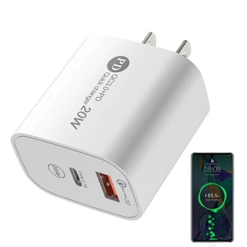 Usb Wall Charger PD20W Usb A And Type C Fast Charging Block QC3.0 Usb Wall Plug - £7.69 GBP+