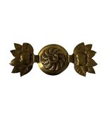 Vintage Brass Tone Sweater Guard Floral Leaf Medallion Dress Clip Accessory - $30.60
