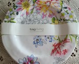 Four (4) Tag Living ~ 11&quot; Dia ~ White w/Floral Design ~ Melamine Dinner ... - £29.80 GBP