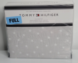 TOMMY HILFIGER Designer FULL Sheet Set Gray White Stars NEW Cotton Blend - $59.99