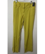 NY&amp;C 7th Design Barely Bootcut Stretch Waist Yellow/Green Work Pants Size 6 - $29.69