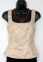 Blouse - Fitted tank top style by Patra - Neutral (with sequins) - $25.00
