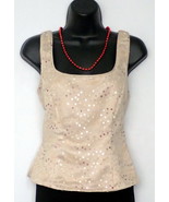 Blouse - Fitted tank top style by Patra - Neutral (with sequins) - £19.92 GBP